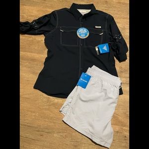 Columbia woman’s long sleeve shirt and shorts combo
